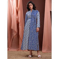 Women Printed V-Neck Bell Sleeves Casual Maxi Length Dress
