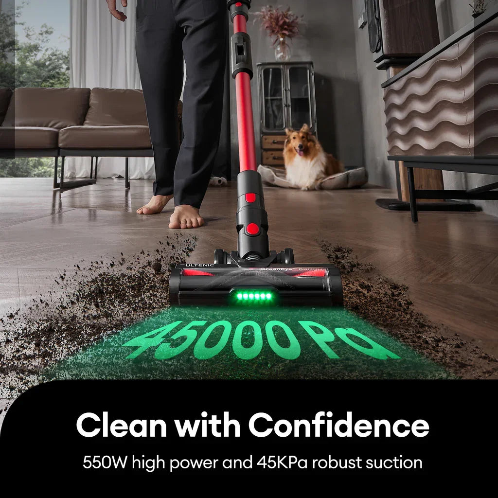 Ultenic U16 Flex Cordless Vacuum - 45,000Pa High Suction for Carpet, Pet Hair & Home Cleaning