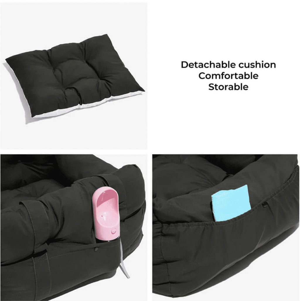 Portable Dog Car Seat Dog Travel Accessories Dual-use Car Pet Bed Booster Seat with Handy Side Pocket for Small and Medium Dogs
