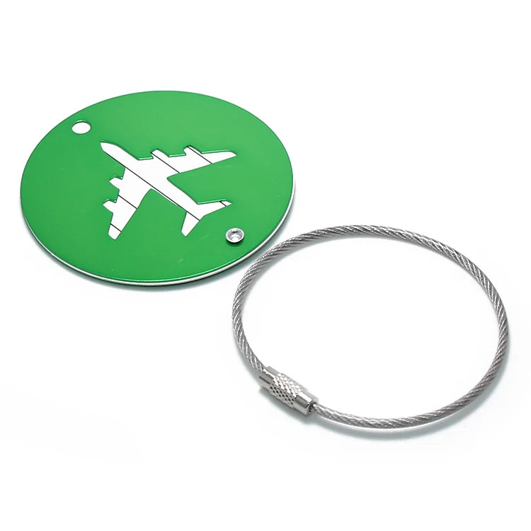 Promotional Gifts Round Baggage Tag Travel Accessories Suitcase ID Name Tag Steel Wire Anodized Aluminum Luggage Tag Round Metal