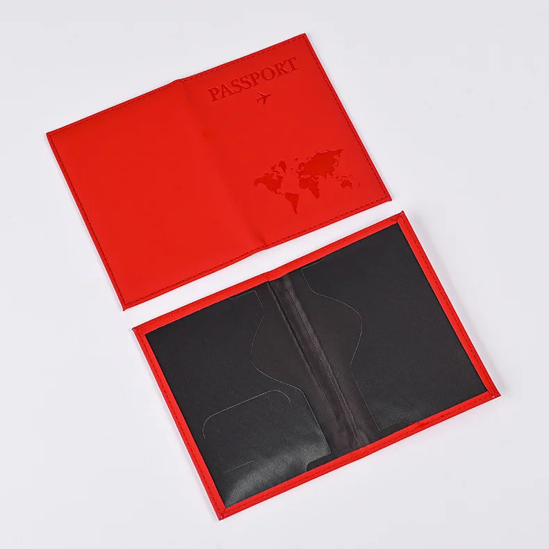 Factory Price 3x4 Inches Passport Holder ID Cover Bank Card Business PU Wallet Case Holder Air Plan Travel Accessories