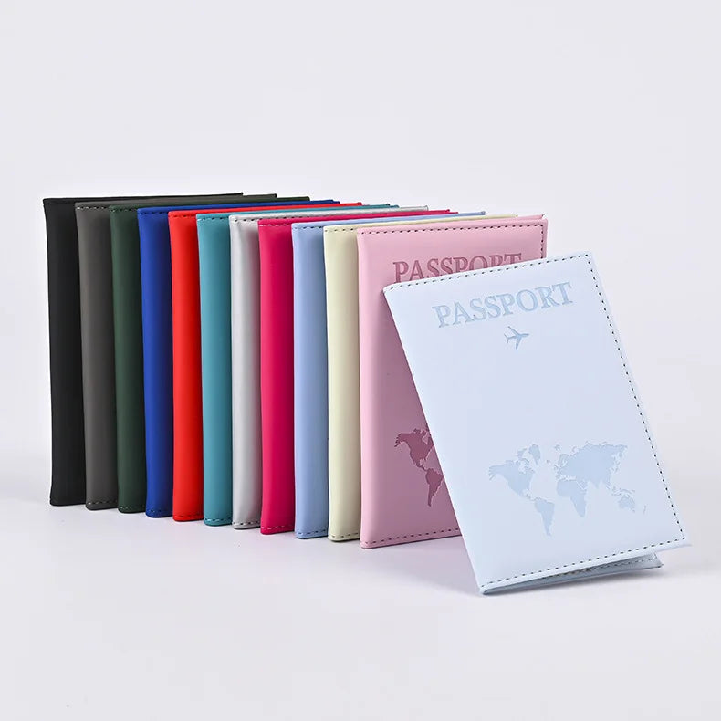 Factory Price 3x4 Inches Passport Holder ID Cover Bank Card Business PU Wallet Case Holder Air Plan Travel Accessories