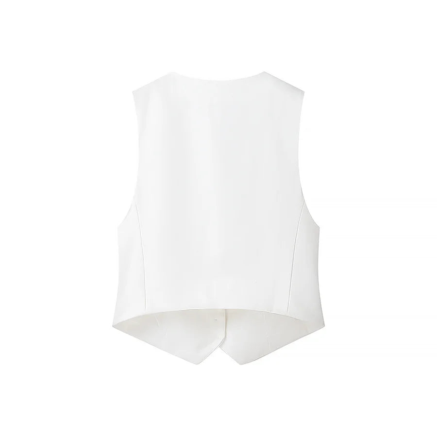 PB&ZA Women 2025 Summer New Fashion vest slimming suit pants Suit Vintage Sleeveless Vest Female + Pants Women's Suit