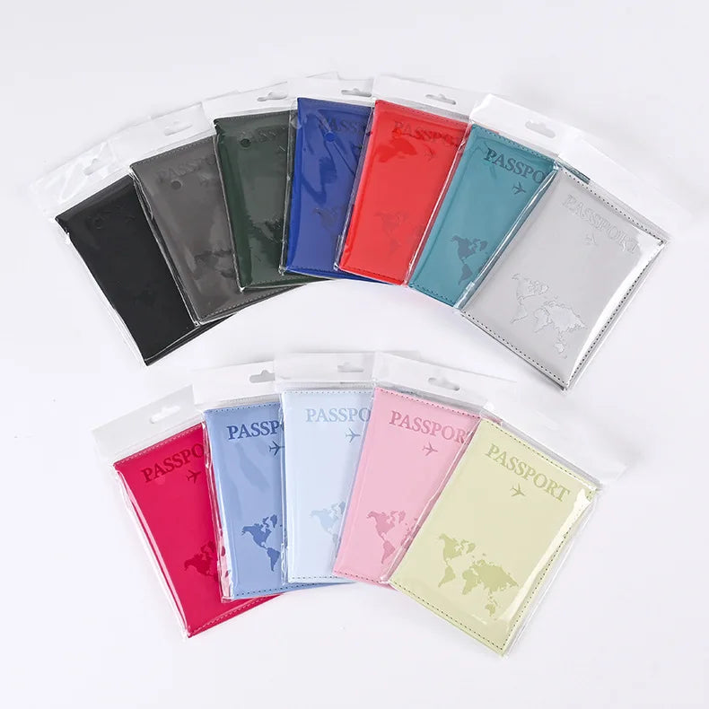 Factory Price 3x4 Inches Passport Holder ID Cover Bank Card Business PU Wallet Case Holder Air Plan Travel Accessories