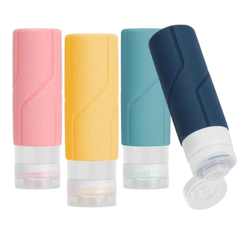 3oz Leak Proof Refillable Travel Accessories for Shampoo Conditioner BPA Free Travel Bottles for Toiletries with Toiletry Bag