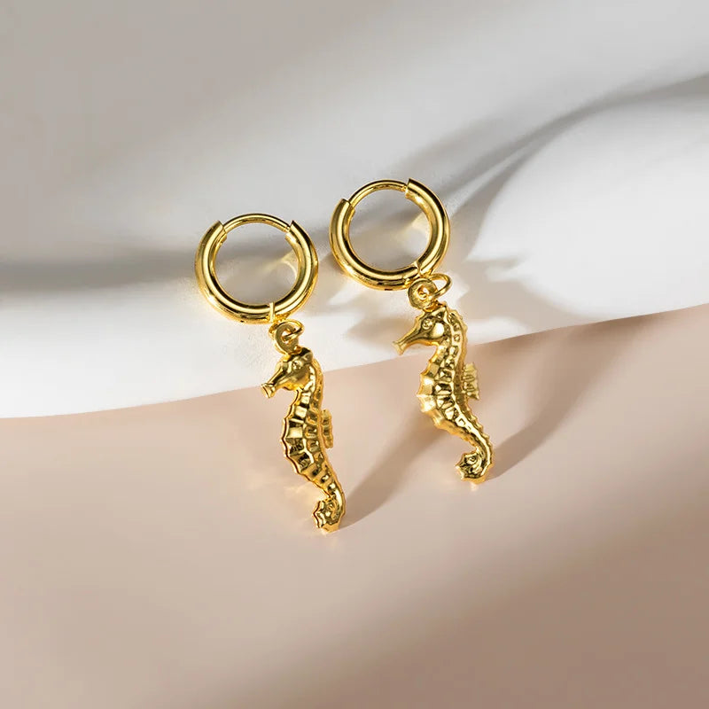 Elegant Stainless Steel Pendant Earrings Trendy Beach Vacation Pendant Earrings Party Travel Accessories Gifts for Women