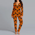BH1044  2023 Fall and Winter Women Halloween Costume Pajamas Ghost Digital Print Jumpsuit