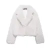 PB&ZA Women 2024 Autumn New Fashion Eco-friendly Fur Short Coat Vintage Long Sleeve Female Chic Overcoat