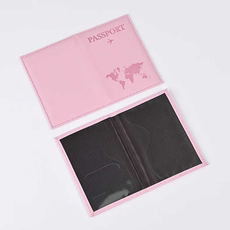 Factory Price 3x4 Inches Passport Holder ID Cover Bank Card Business PU Wallet Case Holder Air Plan Travel Accessories