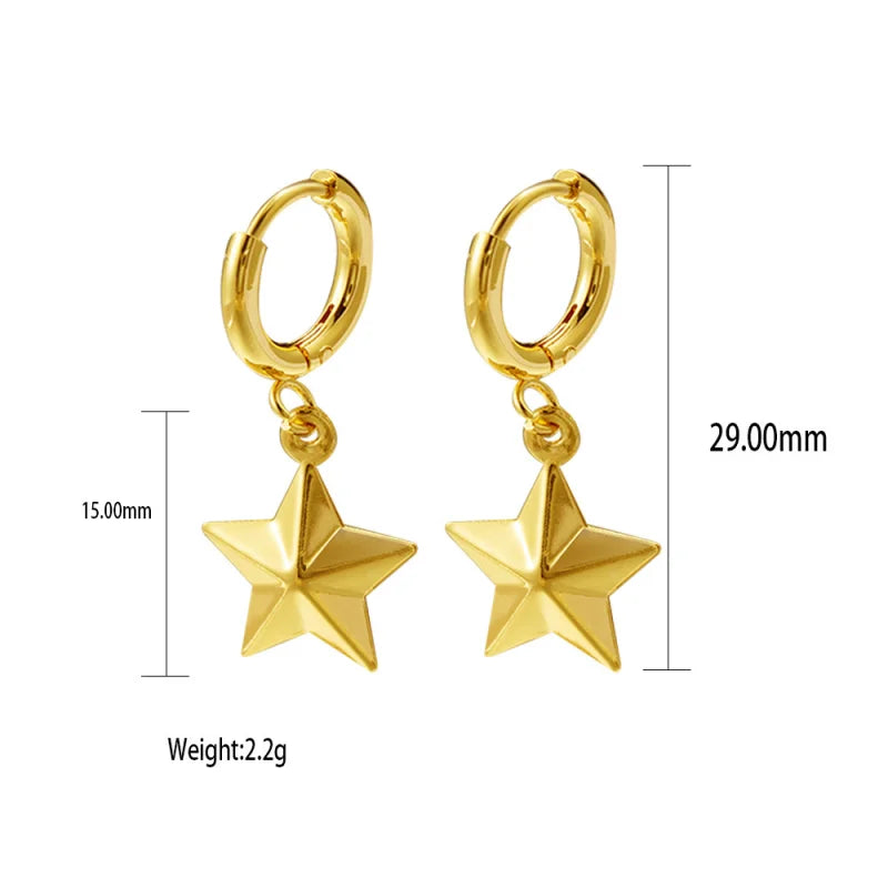 Elegant Stainless Steel Pendant Earrings Trendy Beach Vacation Pendant Earrings Party Travel Accessories Gifts for Women