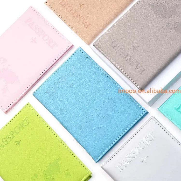 Factory Price 3x4 Inches Passport Holder ID Cover Bank Card Business PU Wallet Case Holder Air Plan Travel Accessories
