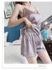 New Arrive  Plus Size Women's Sling Ice Silk Sleepwear Camisole and Shorts Two Piece Short Sets 2 Piece Women Pajamas Sleepwear