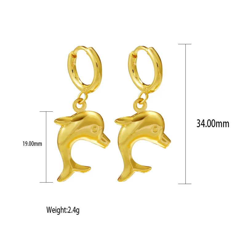 Elegant Stainless Steel Pendant Earrings Trendy Beach Vacation Pendant Earrings Party Travel Accessories Gifts for Women