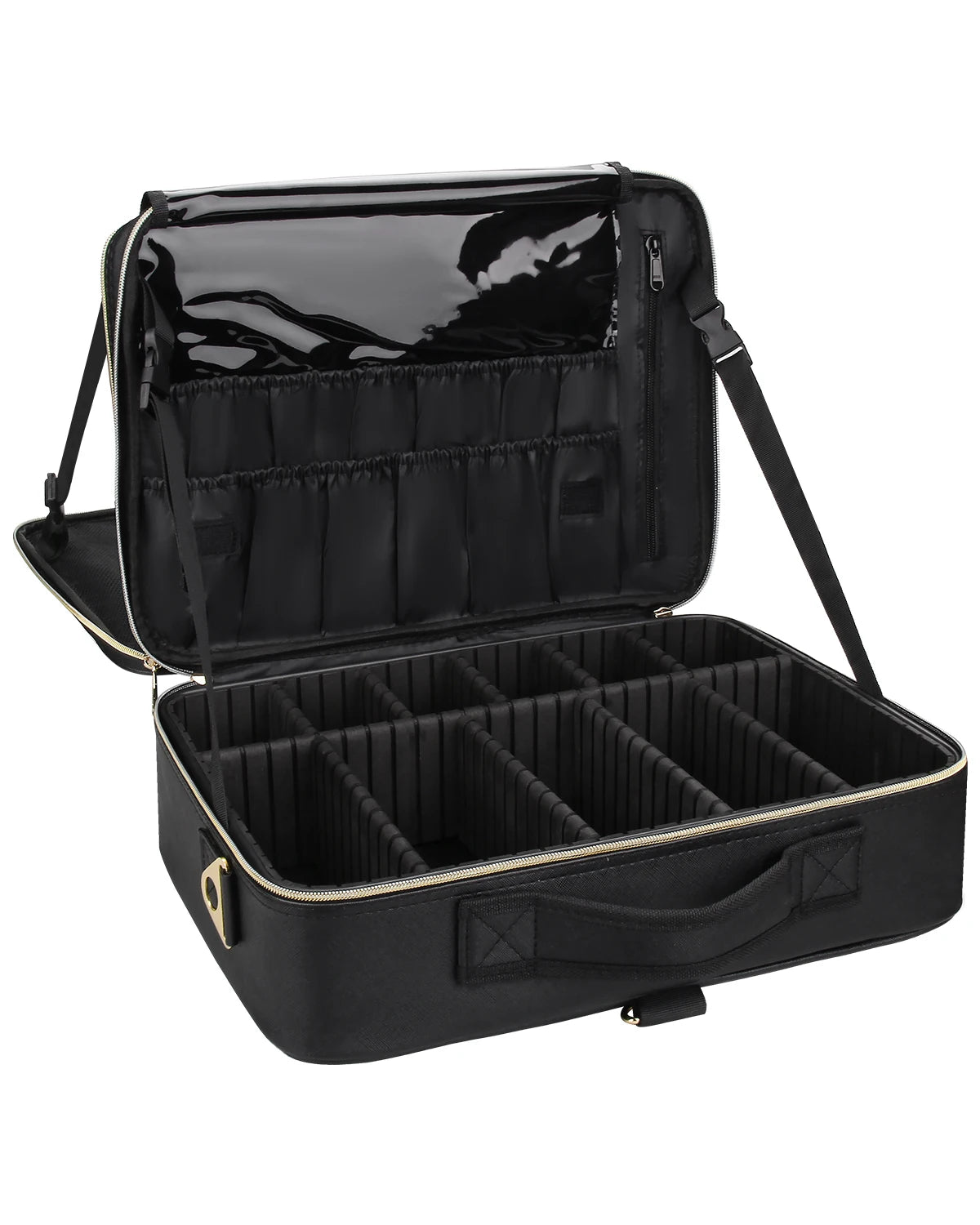 Relavel Professional Train Case 16.5 Inches Zipper Bag Travel Accessories Waterproof Cosmetic Bag Storage Box