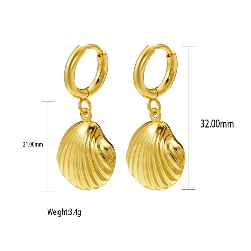 Elegant Stainless Steel Pendant Earrings Trendy Beach Vacation Pendant Earrings Party Travel Accessories Gifts for Women