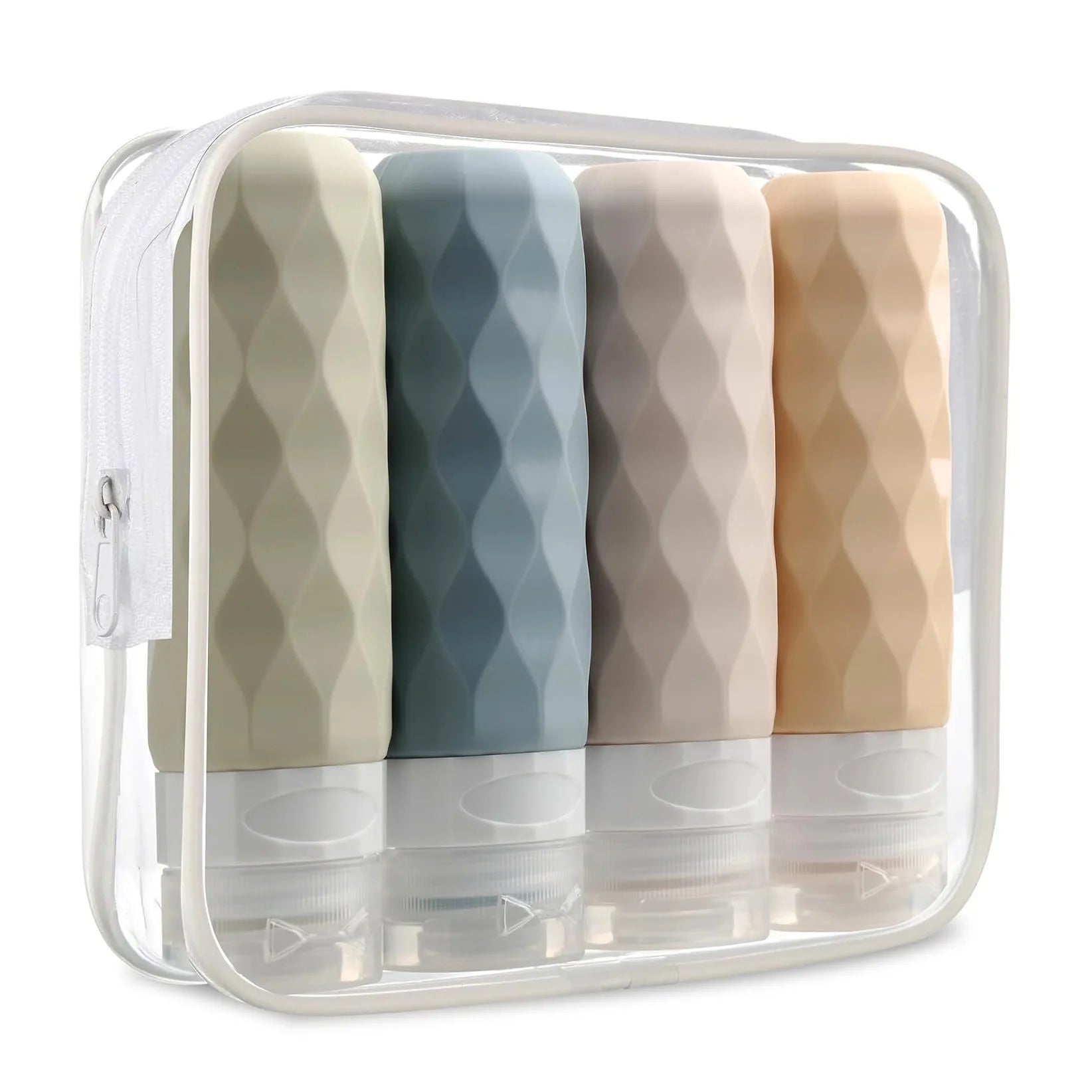 Sinodiving Silicone Travel Bottles Toiletries 4Pack Tsa Approved 3oz Leak-Proof Refillable Bottles BPA Free Travel Accessories