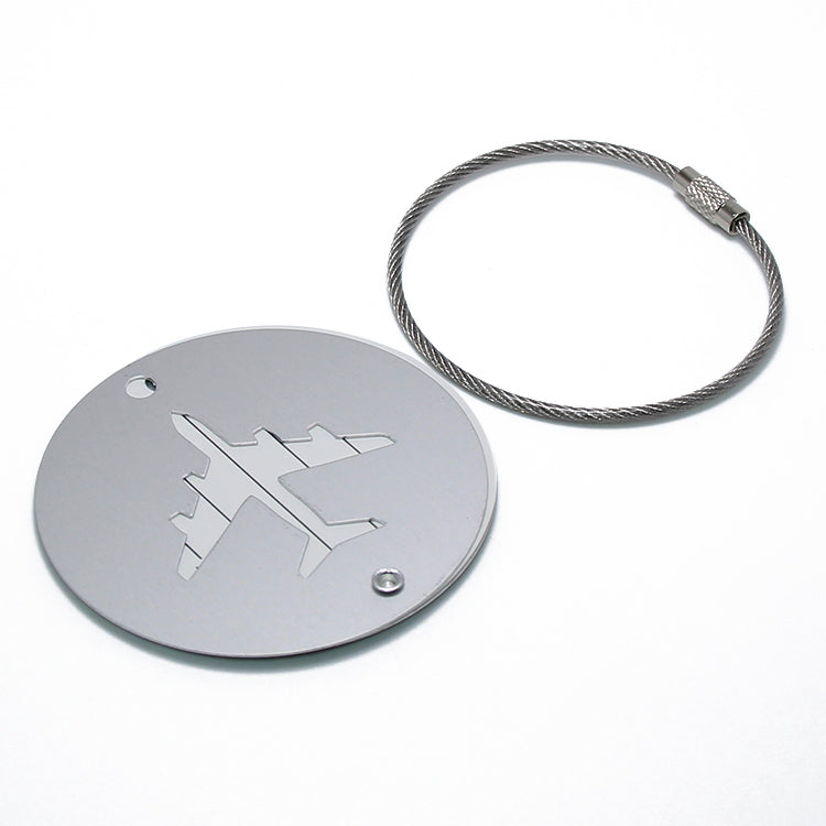 Promotional Gifts Round Baggage Tag Travel Accessories Suitcase ID Name Tag Steel Wire Anodized Aluminum Luggage Tag Round Metal
