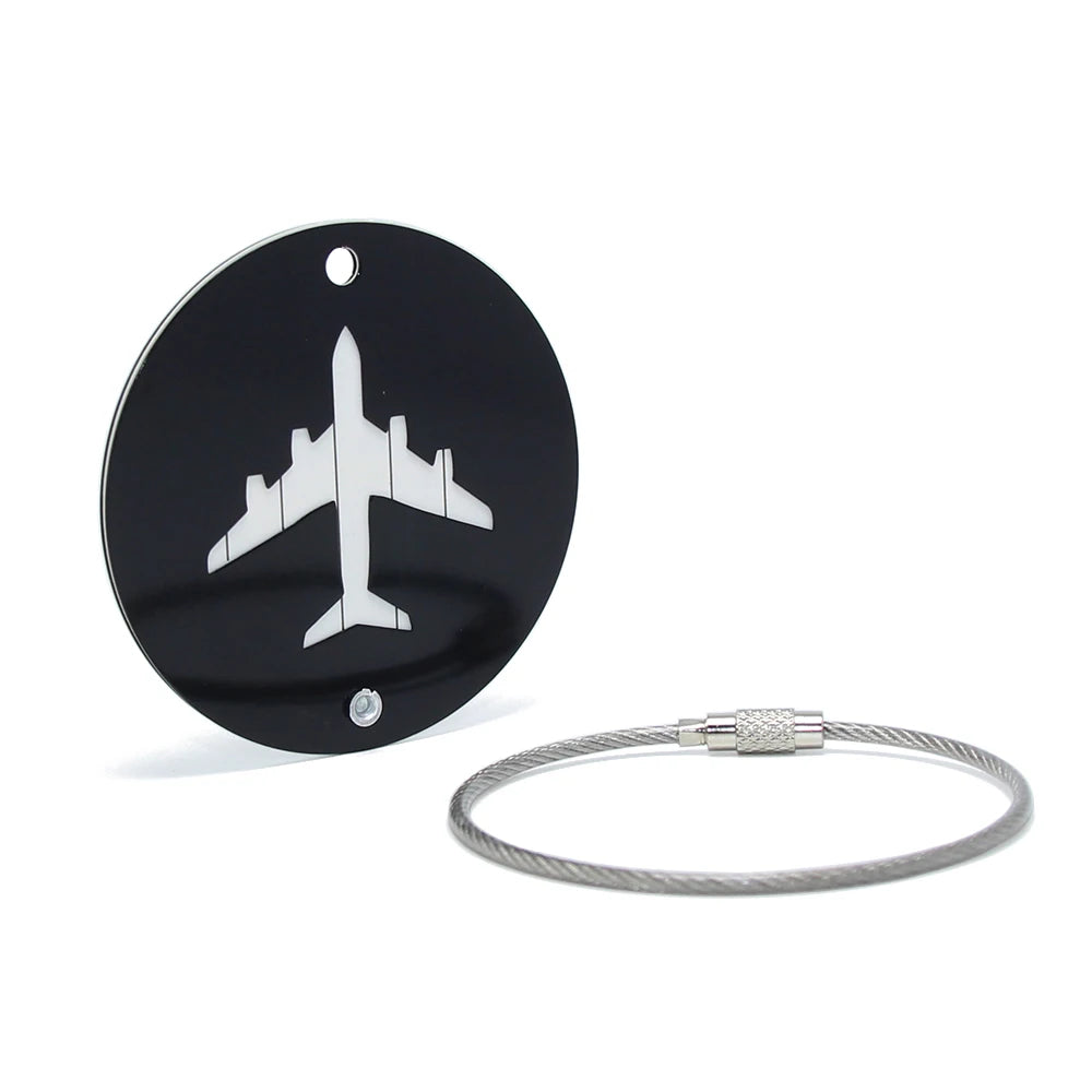 Promotional Gifts Round Baggage Tag Travel Accessories Suitcase ID Name Tag Steel Wire Anodized Aluminum Luggage Tag Round Metal