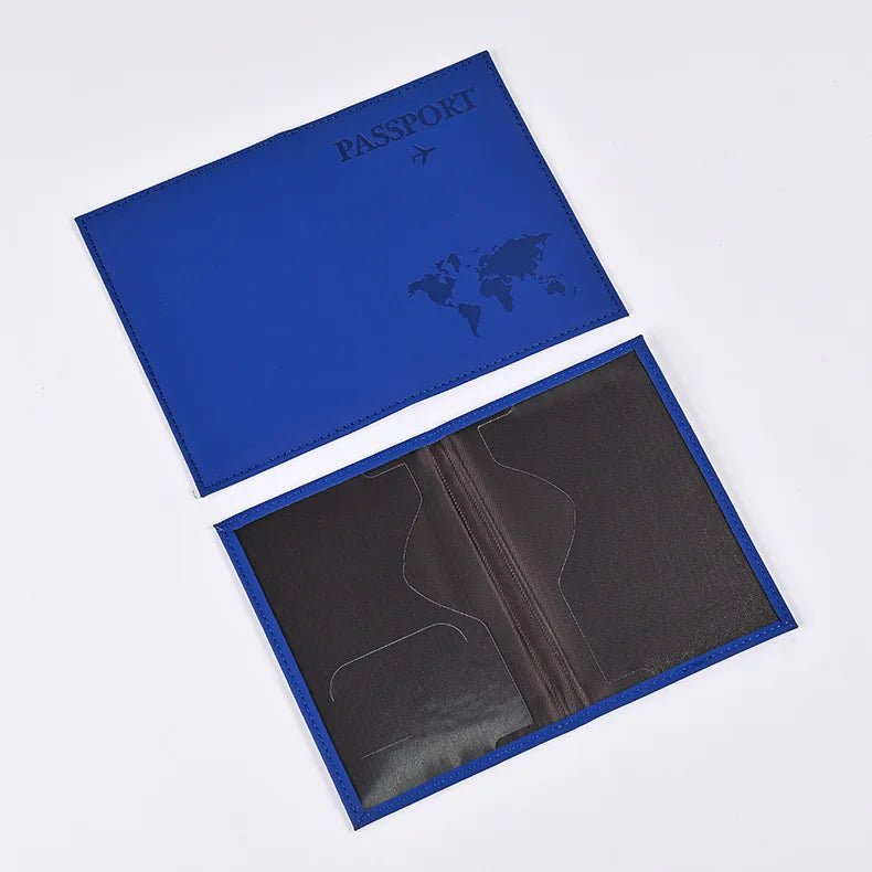 Factory Price 3x4 Inches Passport Holder ID Cover Bank Card Business PU Wallet Case Holder Air Plan Travel Accessories
