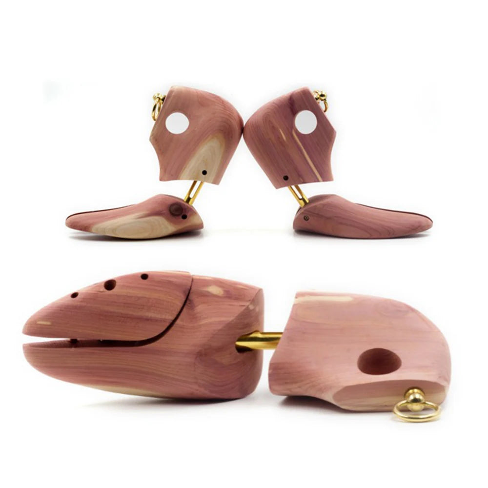 1 Pair Red Cedar Wood Adjustable Shoe Shaper Men's Shoe Tree Stretcher Support For Men Boot Expander Device