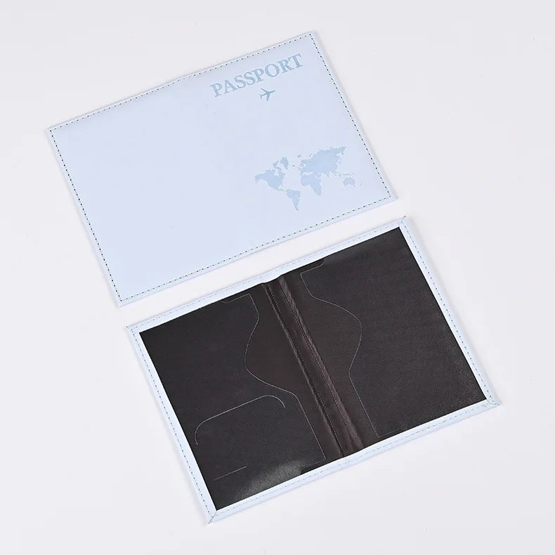 Factory Price 3x4 Inches Passport Holder ID Cover Bank Card Business PU Wallet Case Holder Air Plan Travel Accessories