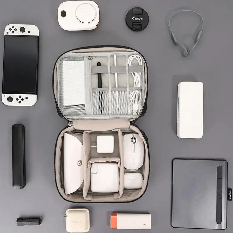 Electronics Organizer Travel Accessories Case Portable Nylon Cable Storage Bag For Tablet Charger Flash Drive SD Card