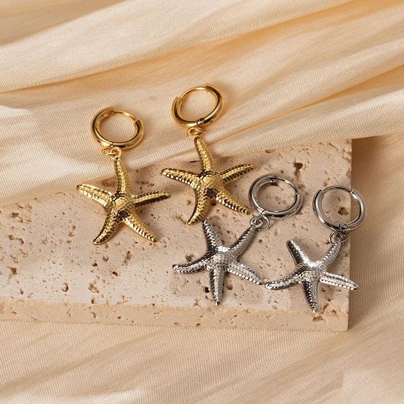 Elegant Stainless Steel Pendant Earrings Trendy Beach Vacation Pendant Earrings Party Travel Accessories Gifts for Women