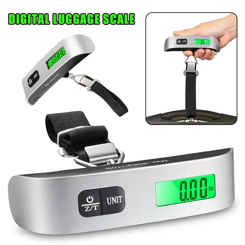 50kg Digital Luggage Scale Travel Accessories Baggage Scale with 110lbs Capacity Hanging  Luggage Weighing Scale for Travelers