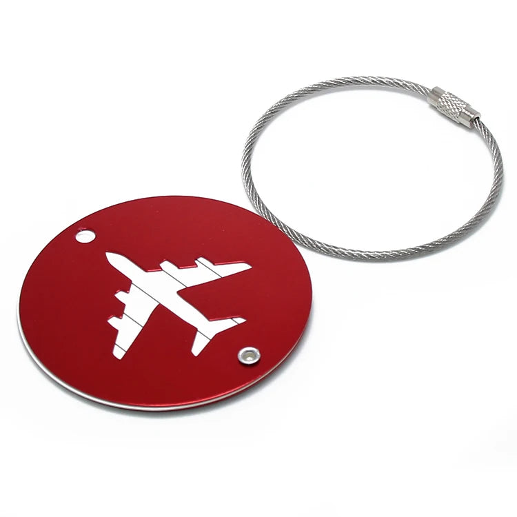 Promotional Gifts Round Baggage Tag Travel Accessories Suitcase ID Name Tag Steel Wire Anodized Aluminum Luggage Tag Round Metal
