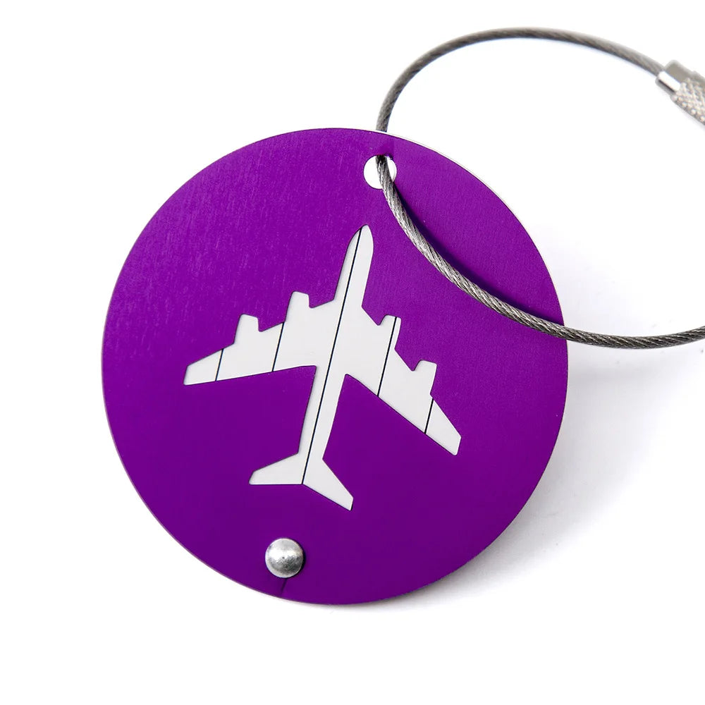 Promotional Gifts Round Baggage Tag Travel Accessories Suitcase ID Name Tag Steel Wire Anodized Aluminum Luggage Tag Round Metal
