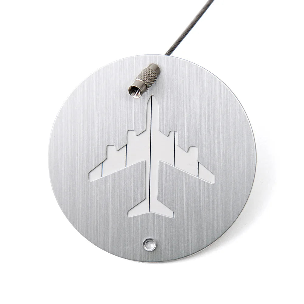Promotional Gifts Round Baggage Tag Travel Accessories Suitcase ID Name Tag Steel Wire Anodized Aluminum Luggage Tag Round Metal