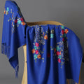 Wholesale Women's Large Reversible Cashmere Pashmina Scarf Soft Shawl Wraps with Embroidery Winter Travel Accessories