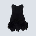 OUDINA New Style Elegant Fishbone Sleeveless Three-dimensional Flower Short Female Birthday Ladies Formal Summer Dress for Women