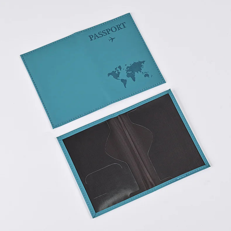 Factory Price 3x4 Inches Passport Holder ID Cover Bank Card Business PU Wallet Case Holder Air Plan Travel Accessories