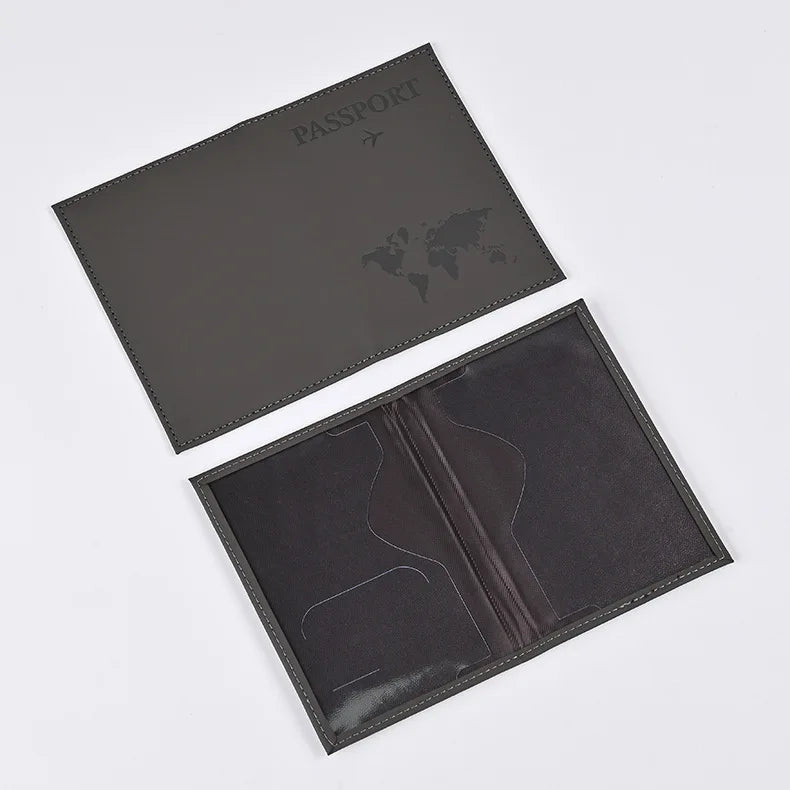 Factory Price 3x4 Inches Passport Holder ID Cover Bank Card Business PU Wallet Case Holder Air Plan Travel Accessories