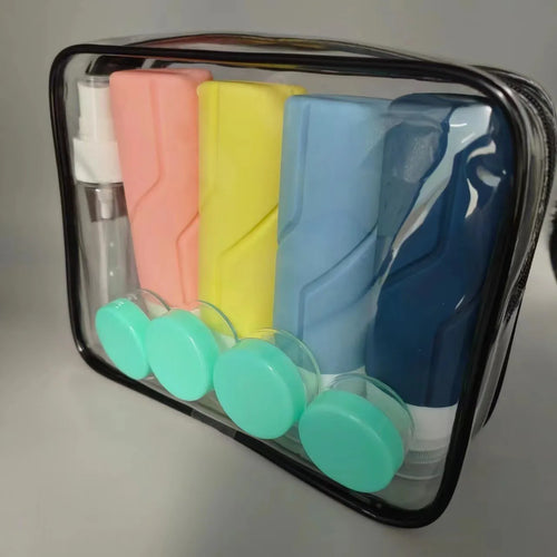 3oz Leak Proof Refillable Travel Accessories for Shampoo Conditioner BPA Free Travel Bottles for Toiletries with Toiletry Bag