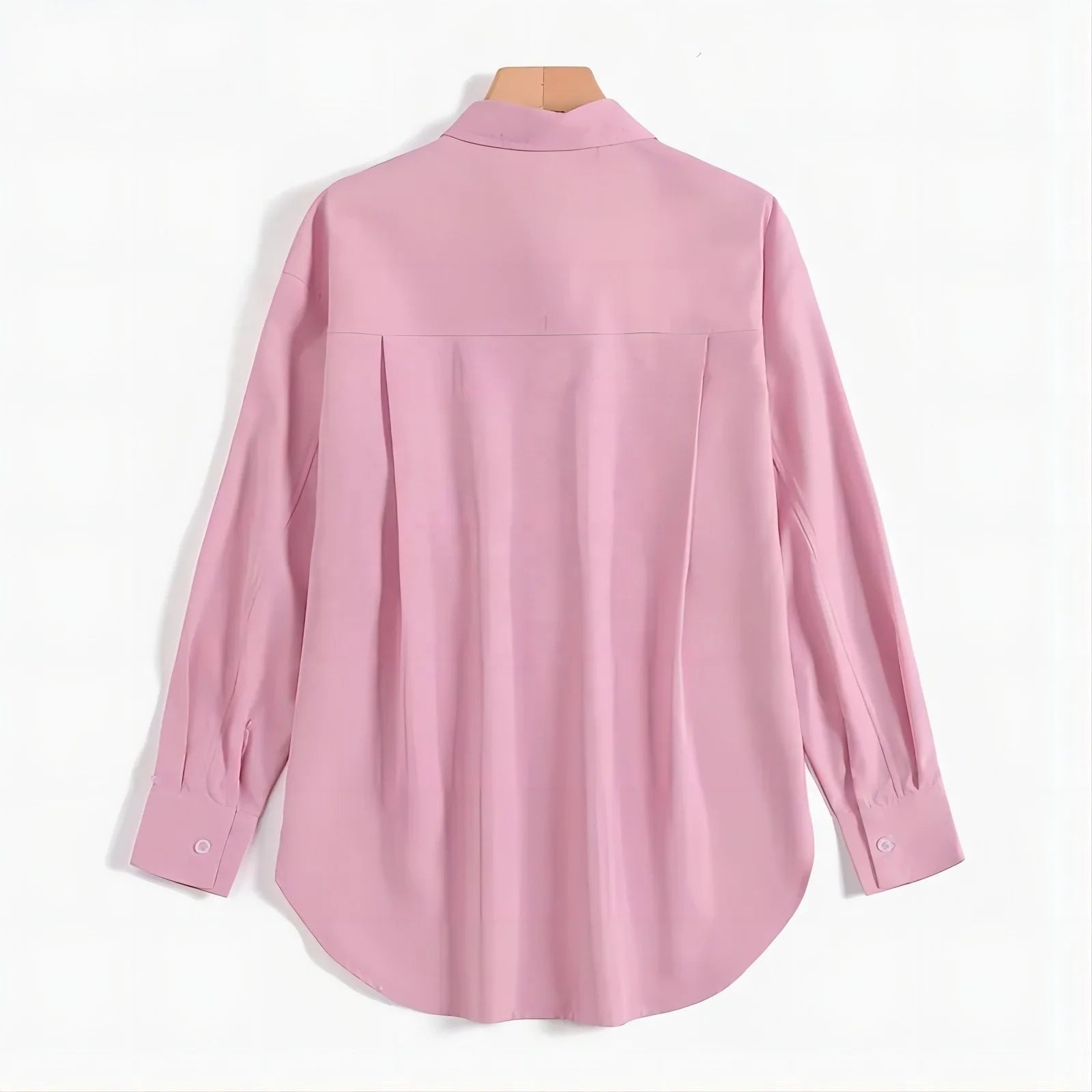 Elegant Collar Long Sleeve Shirt Fashion Women Spring and Autumn Solid Color Split OL Work Office Casual Shirt