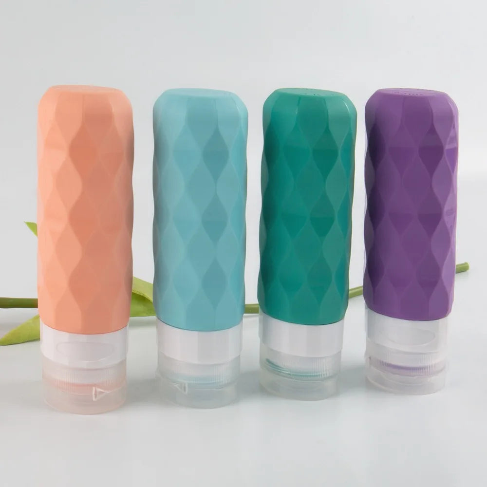 Sinodiving Silicone Travel Bottles Toiletries 4Pack Tsa Approved 3oz Leak-Proof Refillable Bottles BPA Free Travel Accessories