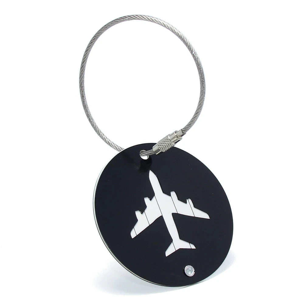 Promotional Gifts Round Baggage Tag Travel Accessories Suitcase ID Name Tag Steel Wire Anodized Aluminum Luggage Tag Round Metal