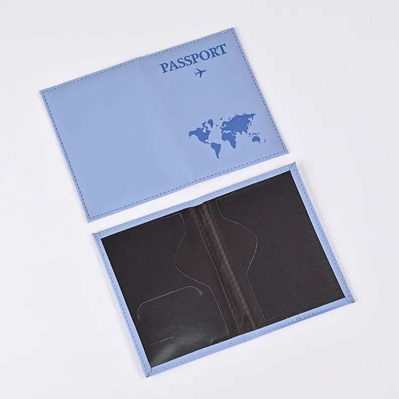 Factory Price 3x4 Inches Passport Holder ID Cover Bank Card Business PU Wallet Case Holder Air Plan Travel Accessories