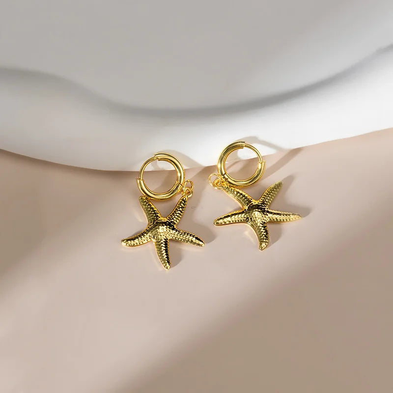 Elegant Stainless Steel Pendant Earrings Trendy Beach Vacation Pendant Earrings Party Travel Accessories Gifts for Women