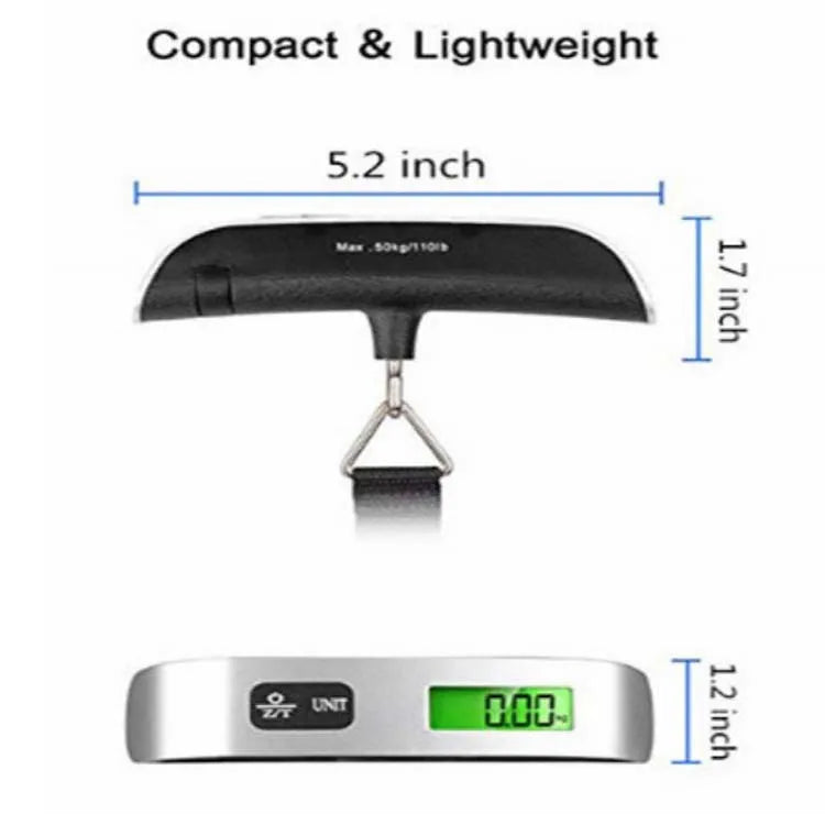 50kg Digital Luggage Scale Travel Accessories Baggage Scale with 110lbs Capacity Hanging  Luggage Weighing Scale for Travelers