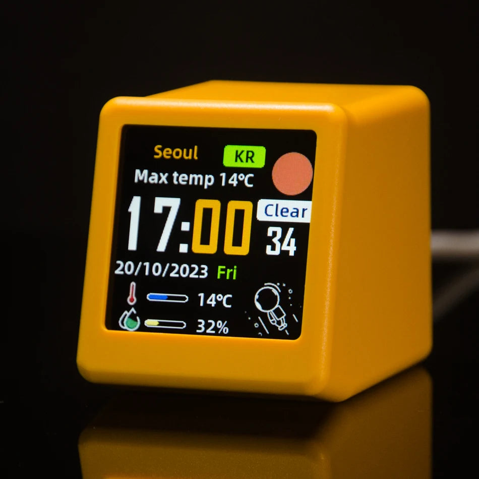 Smart Weather Station Desktop LED LCD Digital WiFi Clock Electronic Thermometer Hygrometer Sensor Outdoor