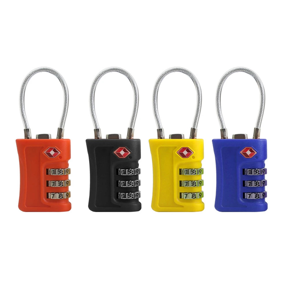 TSA Customs Lock 3 digits Travel Password Changeable Lock Digital Lock Zinc Alloy Suitcase Luggage Anti-theft Lock for Airplane