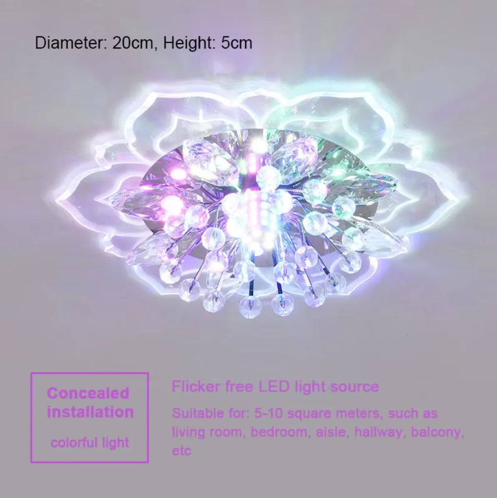 LED Crystal Ceiling Light Modern Flower Shape Ceiling Lamp Hallway Living Room Lamp Bedroom Kitchen Corridors Aisle Light