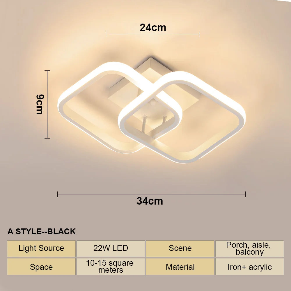 LED Ceiling Lamp Modern Style Geometric Shape Aisle Corridor Light Wall light Kitchen/ Bedroom Lighting 110V White/Warm light