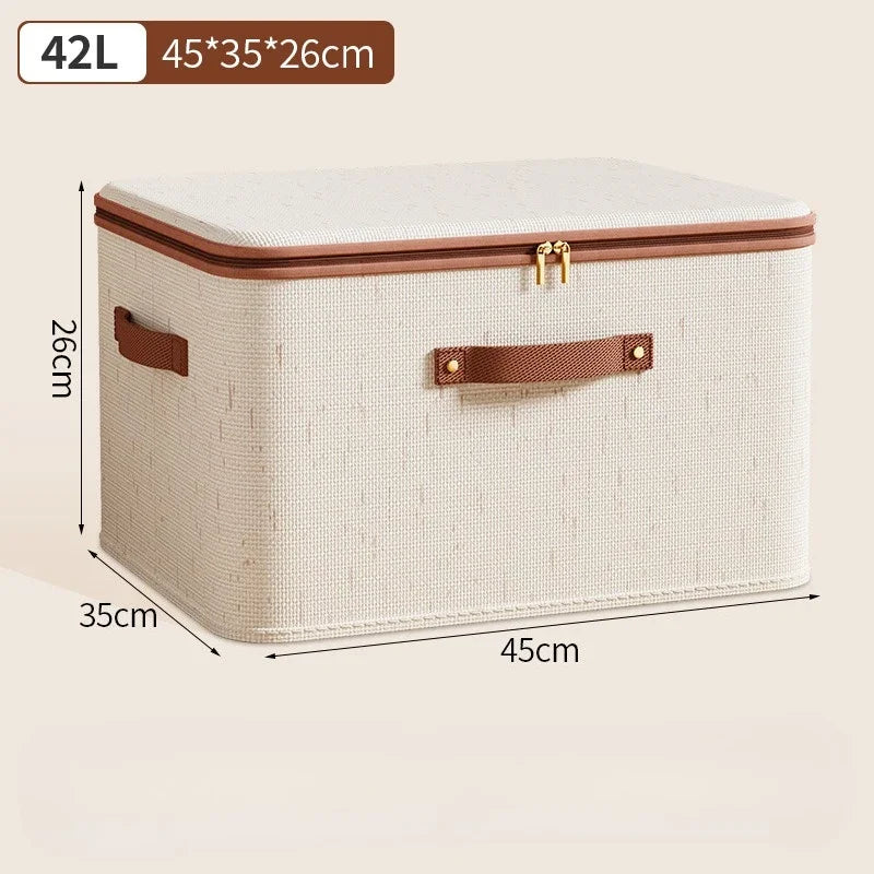 Extremely Large Thicken Clothes Organizer Home Cotton Linen Quilt Pants Sweater Storage  Box Bedroom Closet Wardrobe Organizer