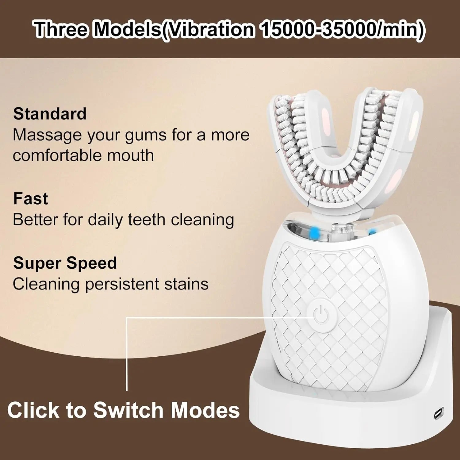 Smart Electric Toothbrush,360 Degree Toothbrush,U Shaped Toothbrush,the Newest Nylon Toothbrush
