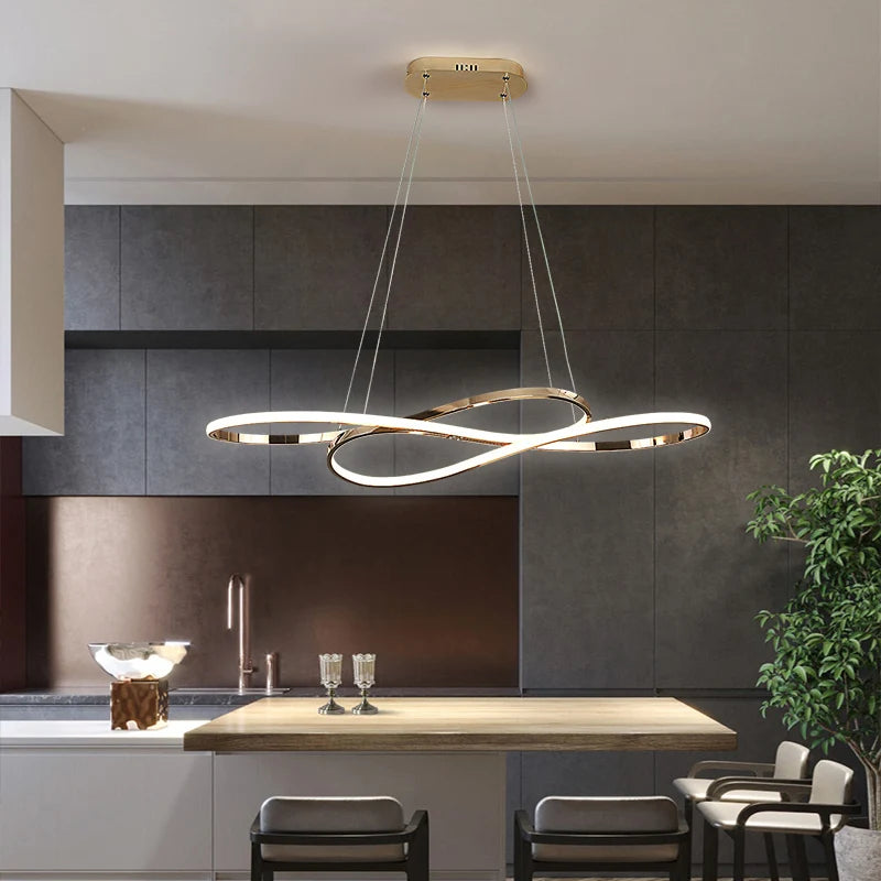Nordic Simple LED Restaurant Pendant Lights Creative Light Luxury Dining Room Large Chandelier Modern Home Indoor Lighting Lamps