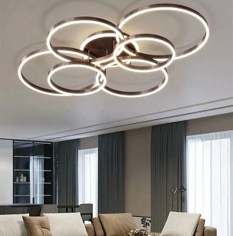 Modern Chandelier Lighting LED Indoor Ceiling Chandelier For Living Room Study Bedroom Nordic Round Rings Home Decor Chandeliers